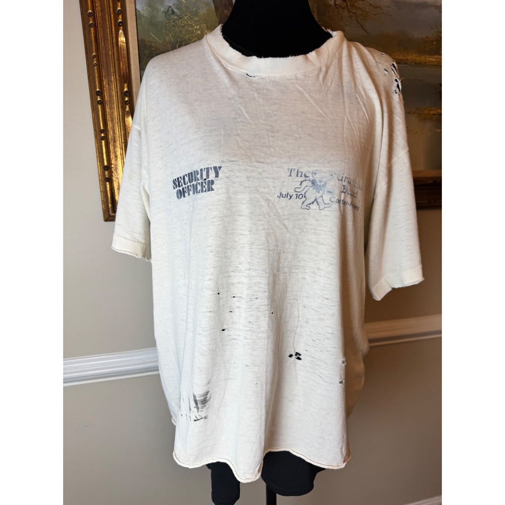 Vintage Grateful Dead Security Officer Shirt Carter-Finley July 10 Thrashed Rare
